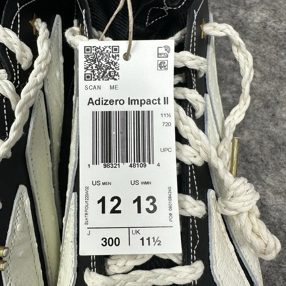 Adidas Adizero Impact II Football Cleats Mens Size 12 Black White Rodeo JQ1382